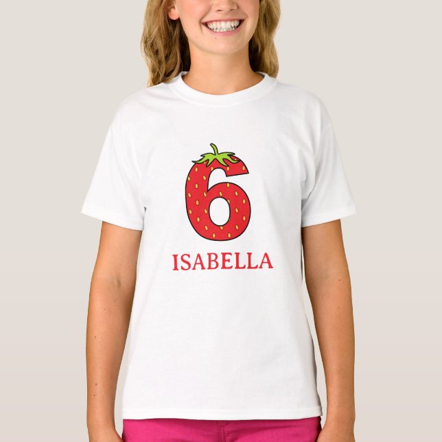 6th Birthday strawberry theme Party  T-Shirt (Front)