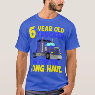 6th Birthday Truck Trucker Kids Truck Driver Boys  T-Shirt