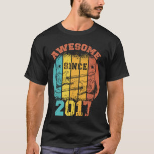 6th Birthday Vintage 2017 Retro 6 Years old Guitar T-Shirt