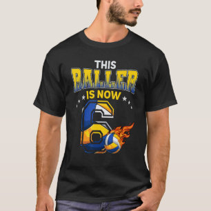 6th Birthday Volleyball Boy 6 Year Old Volleyball T-Shirt