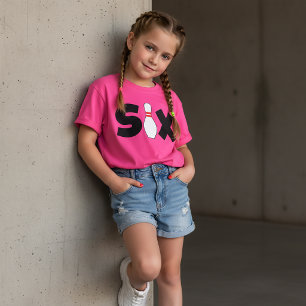 6th Bowling Birthday T-Shirt Kids Age Six
