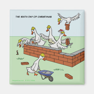 6th Day of Christmas (Six Geese a-Laying) Magnet