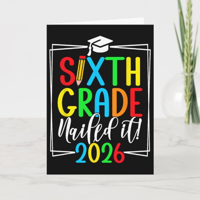 6th Grade 2026 Sixth Grade Graduation _1  Card (Front)