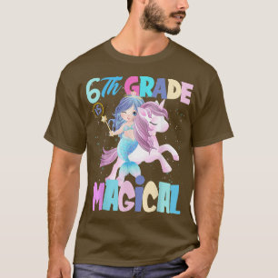 6th grade back to school unicorn mermaid clothing T-Shirt
