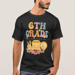 6th Grade Crew Retro Groovy Vintage First Day Of S T-Shirt