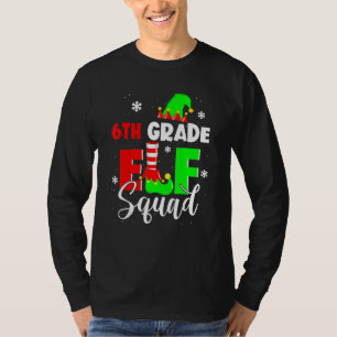 6th Grade Elf Squad Funny Christmas Elf Kids Teach T-Shirt