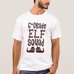 6Th Grade Elf Squad Matching Teacher Christmas Sch T-Shirt