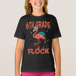 6th Grade Flock Flamingo Back To School T-Shirt