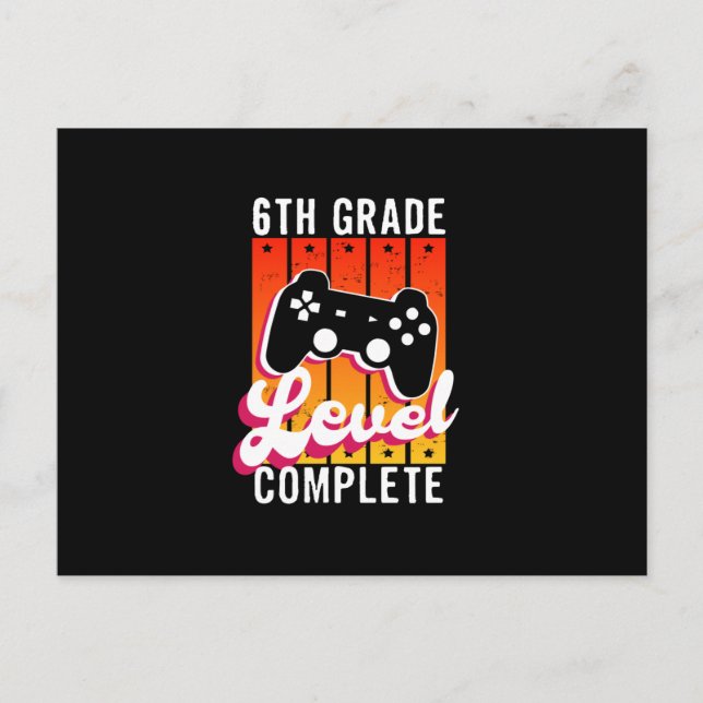 6th Grade Graduation Gamer Graduation Postcard (Front)