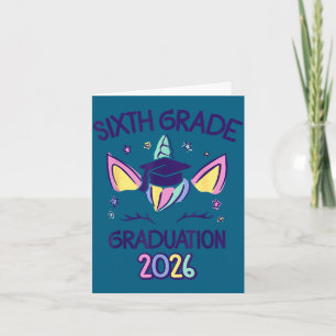6th grade graduation unicorn sixth grad girl 2026 card