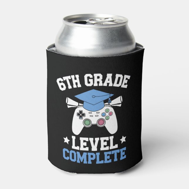 6th Grade Level Complete Gamer Gaming Graduation Can Cooler (Can Front)
