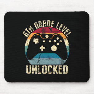 6th Grade Level Unlocked Back To School First Day  Mouse Pad