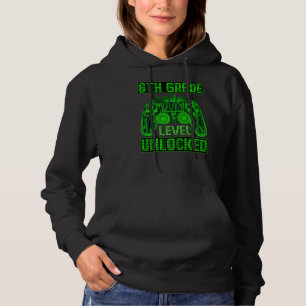 6th Grade Level Unlocked Gamer Back To School Boys Hoodie