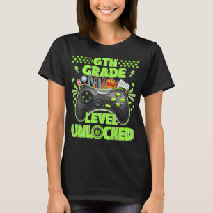 6th Grade Level Unlocked Gamer First Day Of School T-Shirt
