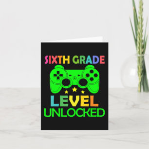 6th Grade Level Unlocked Video Game Back to School Card