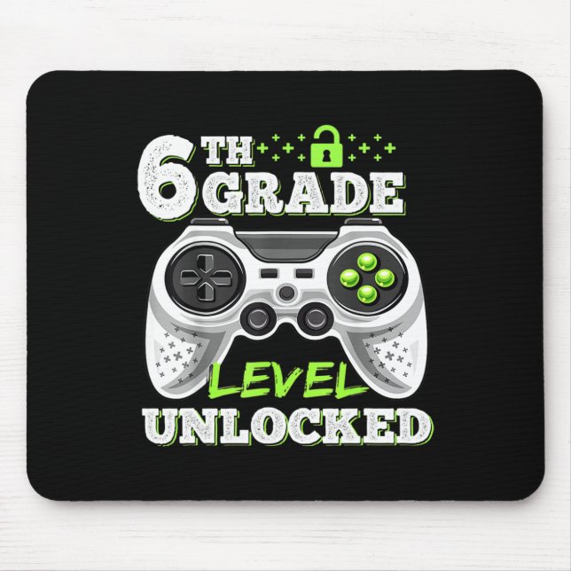 6th Grade Level Unlocked Video Game Back To School Mouse Pad (Front)