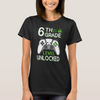 6th Grade Level Unlocked VideoGame Gamer Back to S T-Shirt