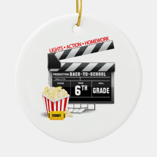 6th Grade Movie Clapboard Ceramic Tree Decoration