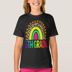 6th Grade Rainbow Leopard Back To School T-Shirt