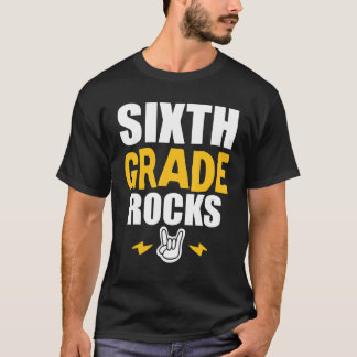 6th Grade Rocks Back To School Music Teacher Stu T-Shirt