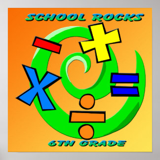 6th Grade Rocks - Math Symbols Poster