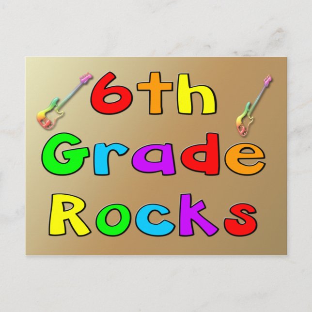 6th Grade Rocks Postcard (Front)