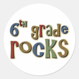 6th Grade Rocks Sixth Classic Round Sticker