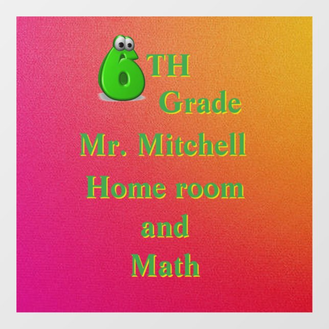 6th Grade School Room 6” X 6” (Sheet)