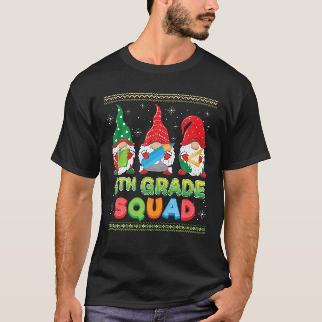 6Th Grade Squad Christmas Gnomes Sixth Sweater Ugl (Front)