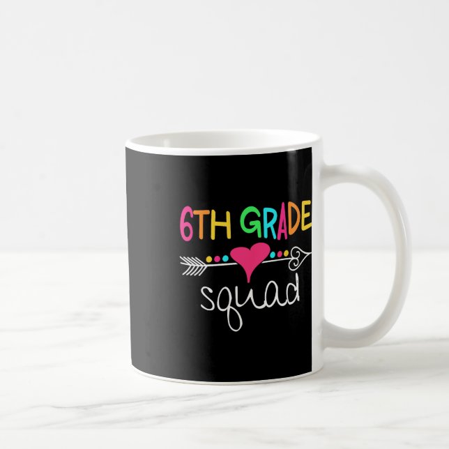 6th Grade Squad Sixth Teacher Student Team Back To Coffee Mug (Right)