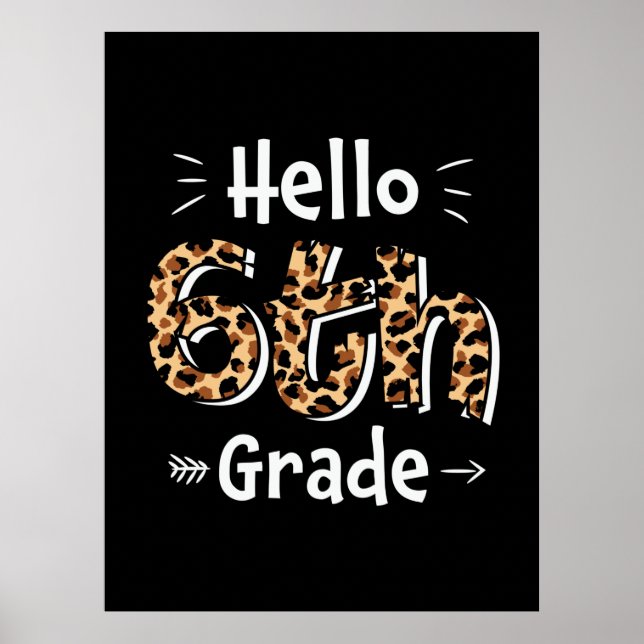 6th Grade Teacher Hello Sixth Grade Poster (Front)
