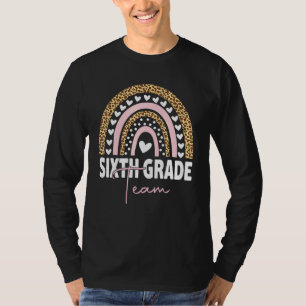 6th Grade Teacher Rainbow Back To School Hello Six T-Shirt
