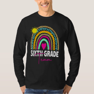 6th Grade Teacher Rainbow Back To School Hello Six T-Shirt