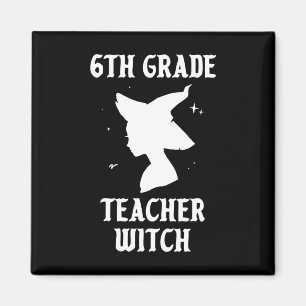 6th Grade Teacher Witch Funny Halloween Costume Sc Magnet