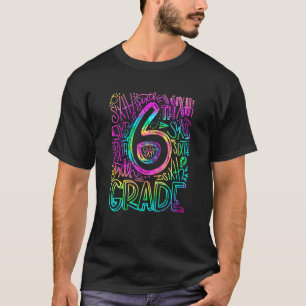 6th Grade Typography Team Sixth Grade Teacher Back T-Shirt