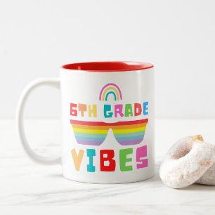 6th Grade Vibes Back To School Teacher & Student Two-Tone Coffee Mug