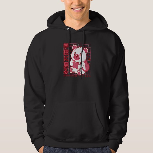 6th Grade Vibes Back to School Teddy Bear Japanese Hoodie (Front)