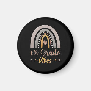6th Grade Vibes Rainbow Sixth Grade Back to School Magnet