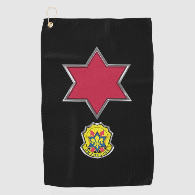 6th Infantry Division Patch Insignia Golf Towel (Front)