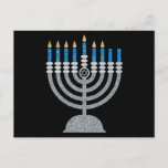 6th Night of Hanukkah Glitter Postcard<br><div class="desc">Hanukkah 2022 will begin in the evening of Sunday 18 December and ends in the evening of Monday 26 December</div>