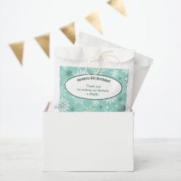 6th Snowflake-Themed Birthday Party Turquoise-Blue Favour Bags