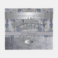 6th Sugar& Iron Wedding Anniversary Fleece Blanket