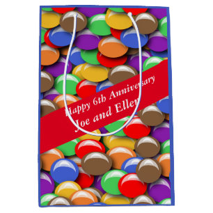 6th Wedding Anniversary Candy, Medium Gift Bag