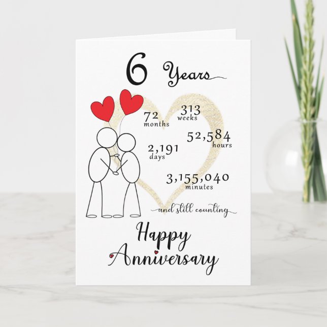 6th Wedding Anniversary Card (Front)
