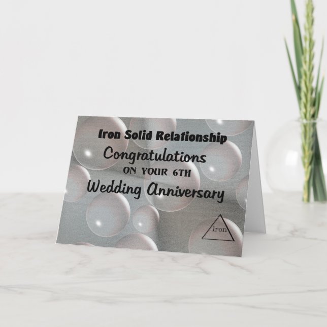 6th Wedding Anniversary Card (Front)