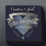 6th Wedding Anniversary Iron Heart Emblem Plaque<br><div class="desc">It's important to mark the day,  but the question is always how. I thought doing it in a 3D Heart emblem was a good solution because it has heart with strength,  and isn't it lovely on this dark blue background!?</div>