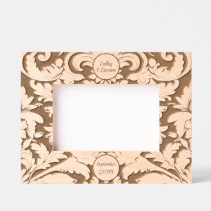 6x4 Landscape Bold Botanical Leaves Custom Text Etched Frames