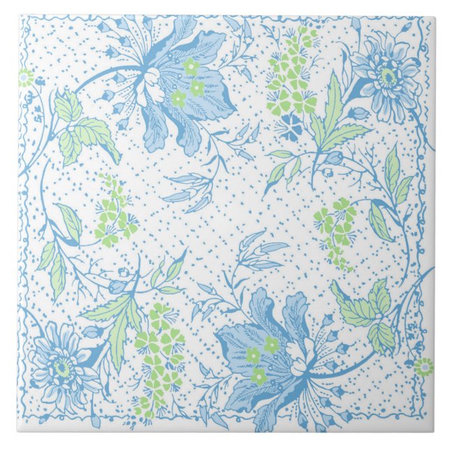 6x6 Damsel Floral Tile (Front)