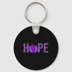 6yo8 Purple Ribbon Heimerheimer's Awareness Month  Key Ring