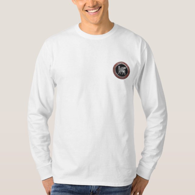 [700] Assyrian Winged Bull - Silver Lamassu T-Shirt (Front)